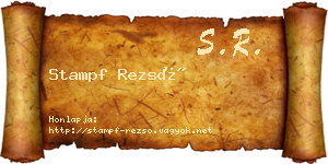 Stampf Rezső névjegykártya